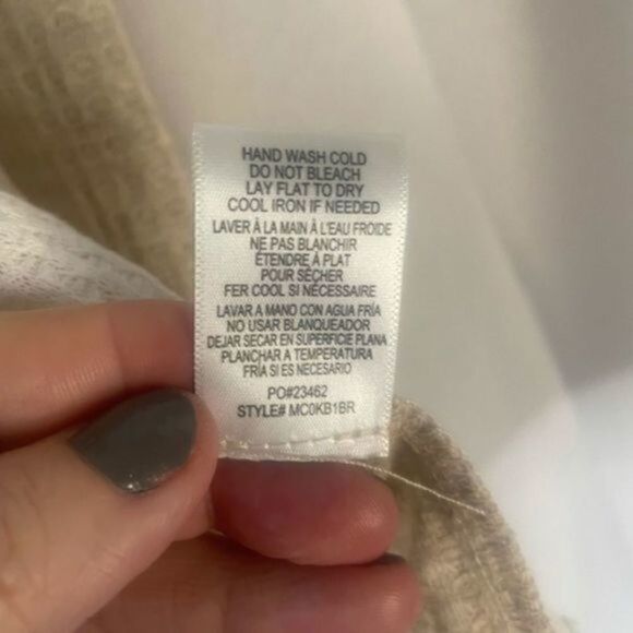 Bobeau Nordstrom Color Block Ribbed Waffle Knit Two Tone Cardigan S Ivory NWT - Picture 8 of 9